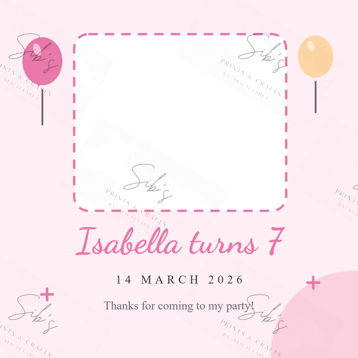 Balloon Birthday Photo Magnet