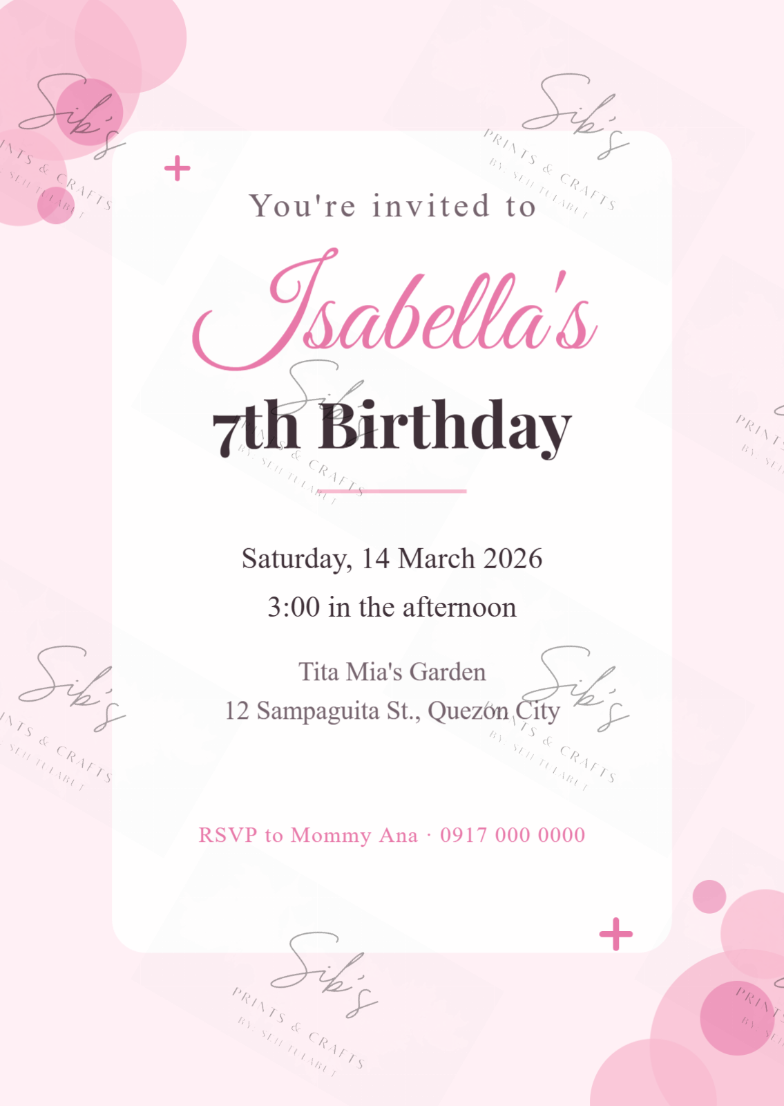 Blush Floral Birthday Invitation preview