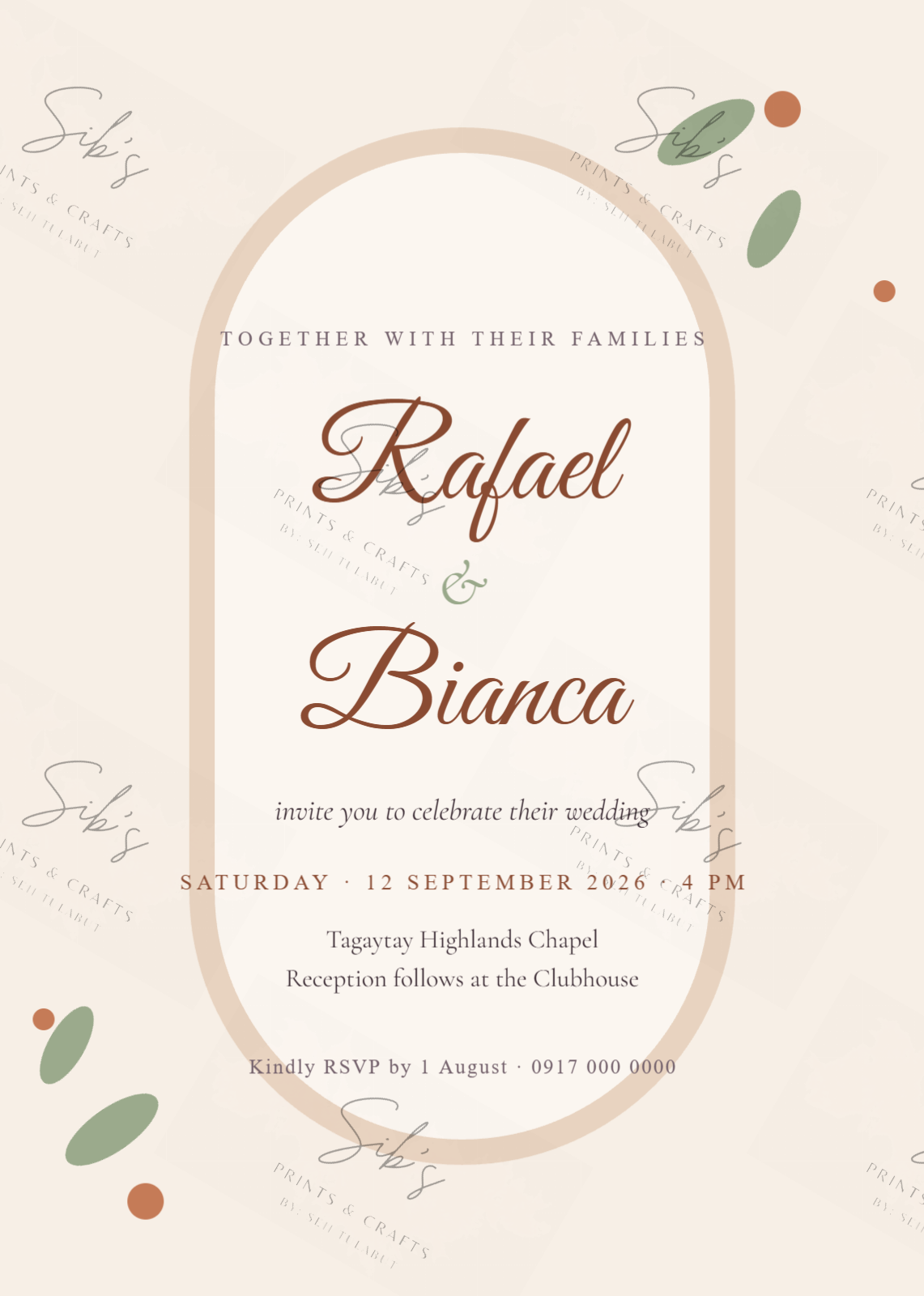 Boho Arch Wedding Invitation