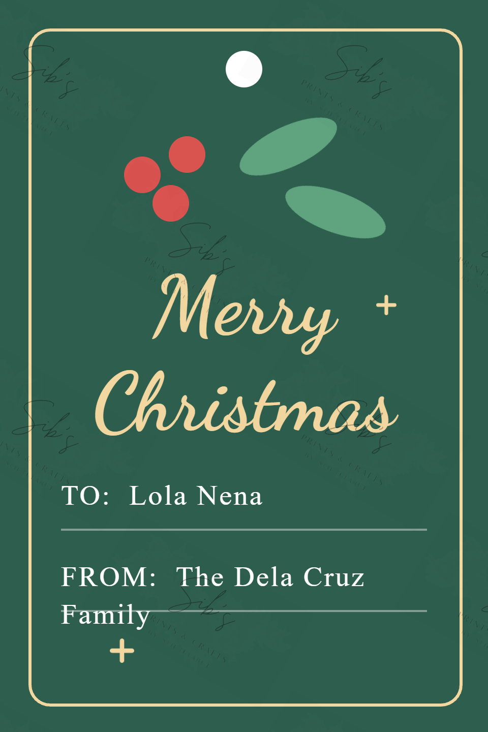 Cozy Christmas Gift Tag