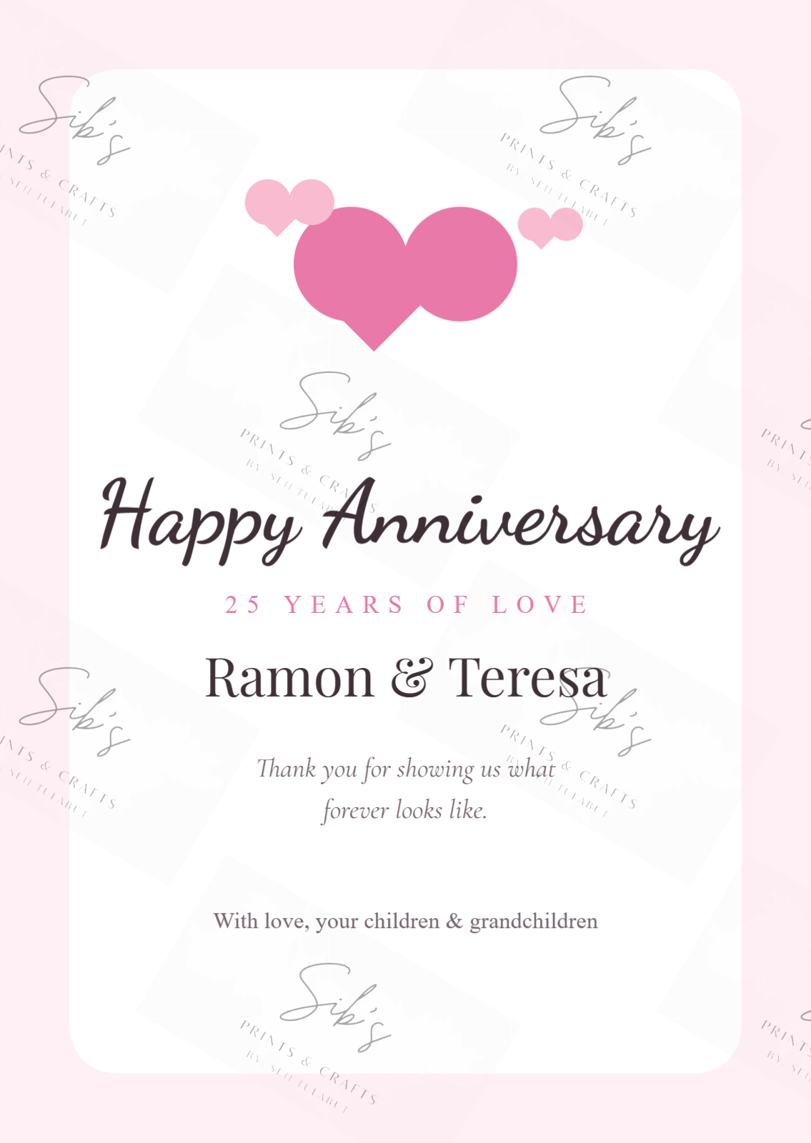 Forever Hearts Anniversary Card