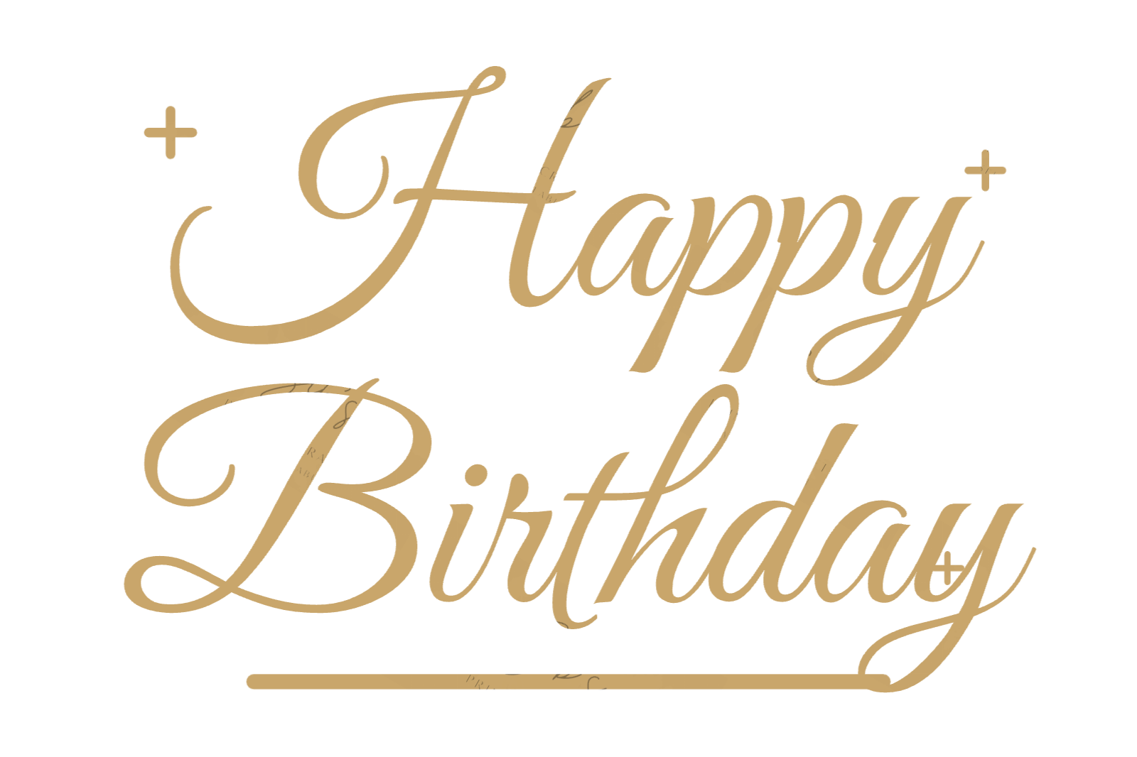 Gold Script Happy Birthday Cake Topper