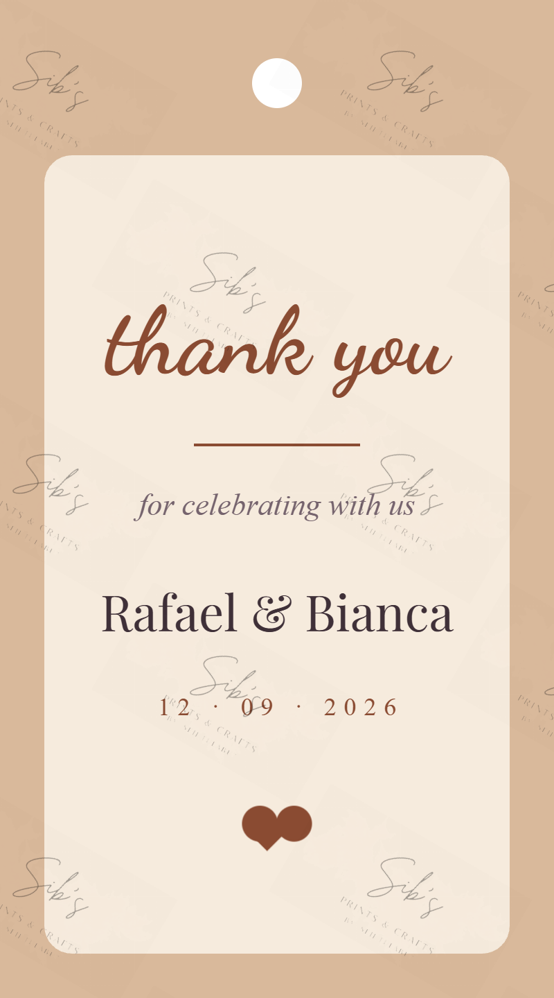 Kraft Wedding Favour Tag