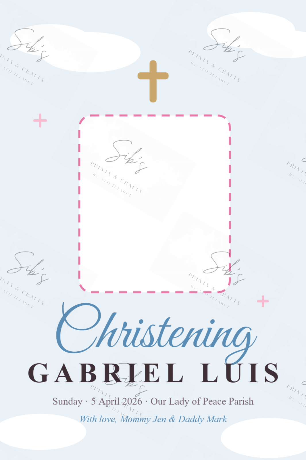 Little Angel Christening Tarpaulin (2×3 ft)