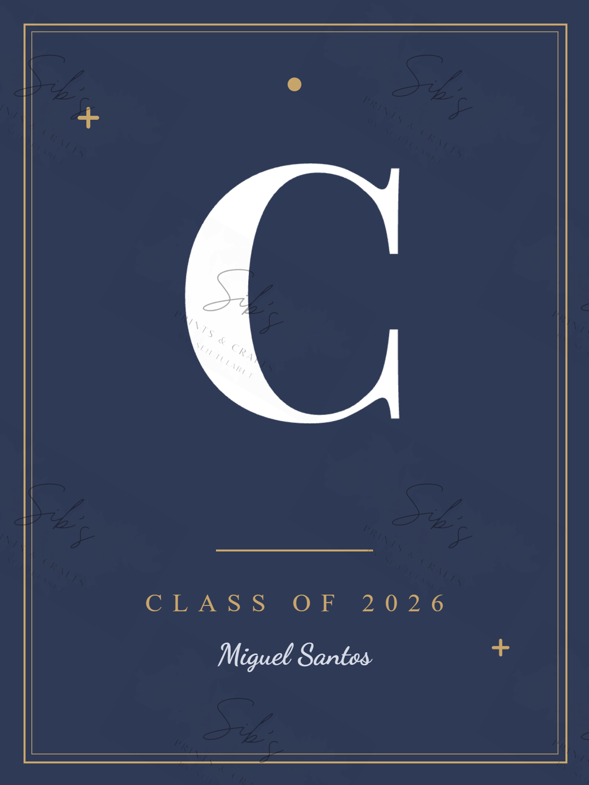 Navy & Gold Graduation Pennant