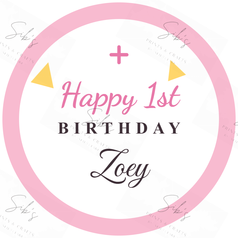 Sweet First Birthday Cupcake Topper